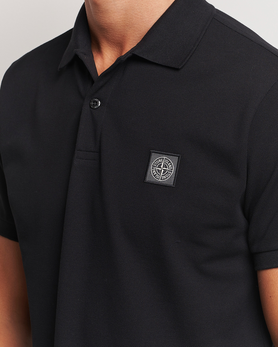 Herr | Pikéer | Stone Island | Cotton Pique Polo Black