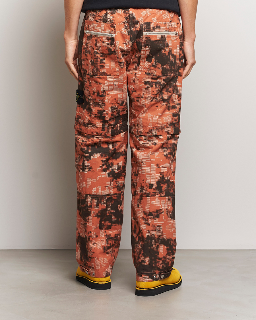 Herr | Byxor | Stone Island | Brused Cotton Canvas Camo Cargo Pants Orange