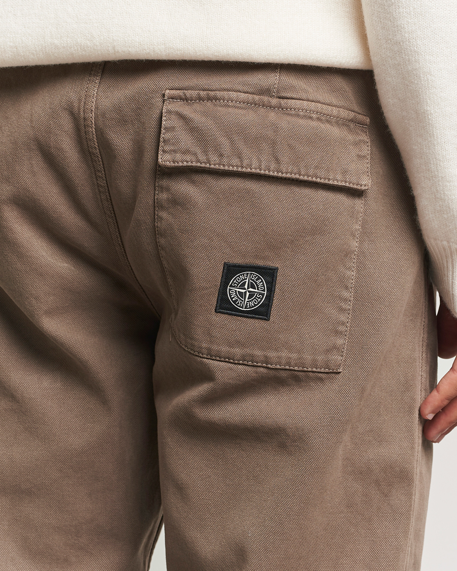 Herr | Byxor | Stone Island | Panama Cotton Pants Walnut