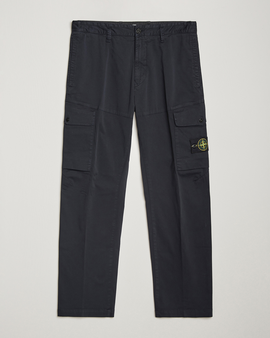 Herr | Byxor | Stone Island | Cotton Satin Cargo Pants Navy Blue