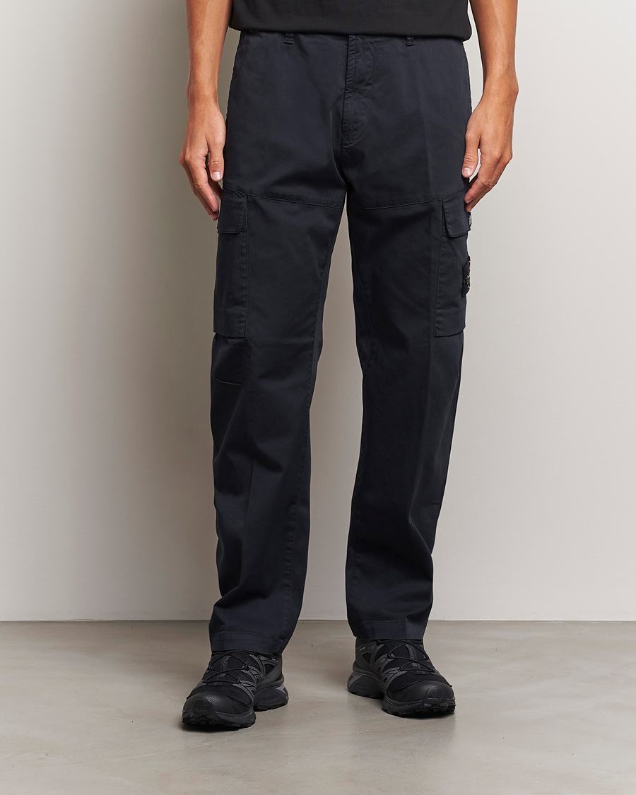 Herr | Byxor | Stone Island | Cotton Satin Cargo Pants Navy Blue