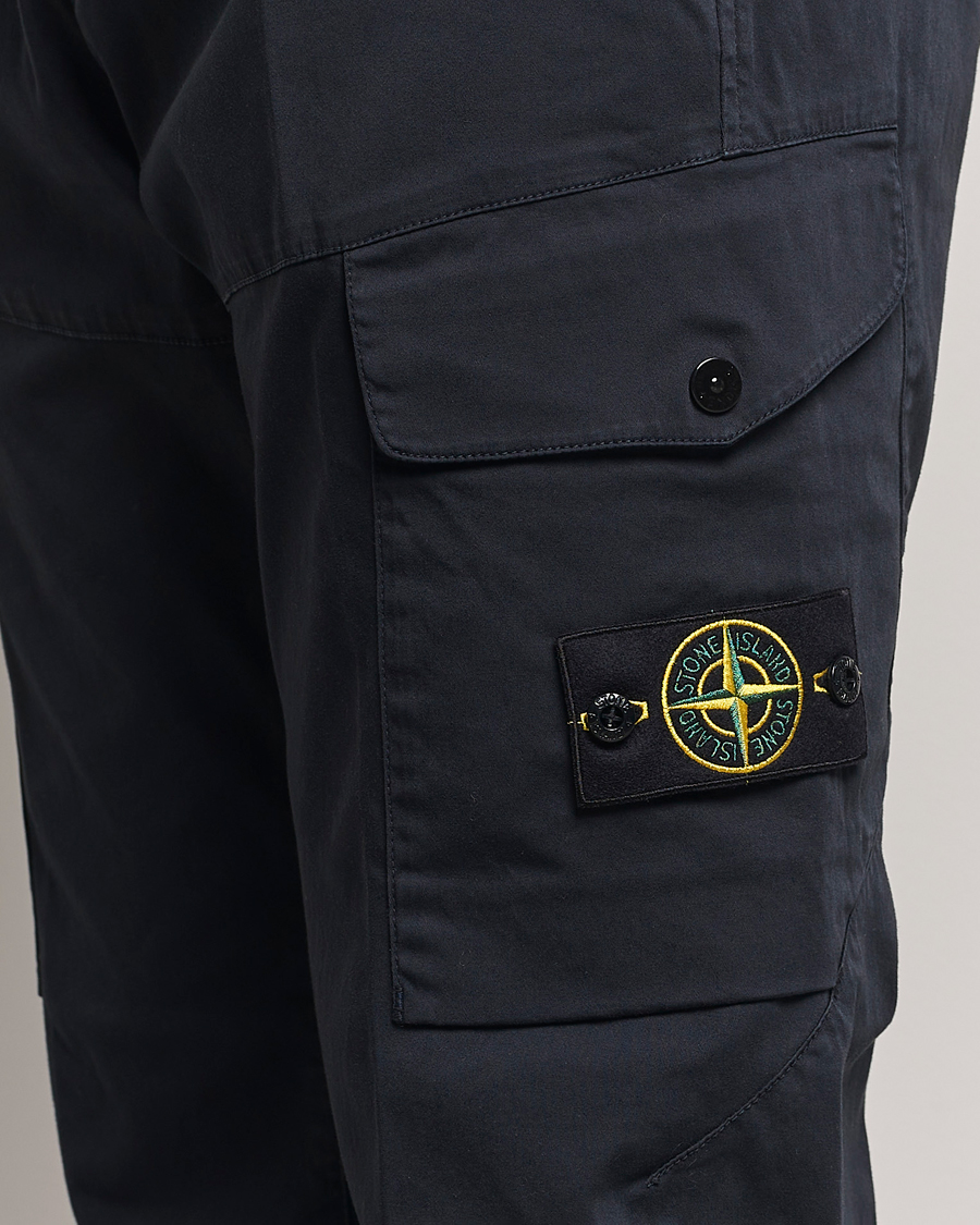 Herr | Byxor | Stone Island | Cotton Satin Cargo Pants Navy Blue