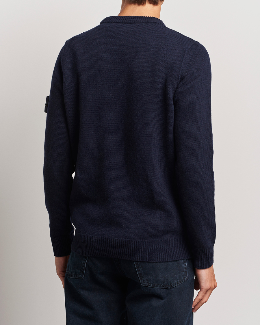 Herr | Tröjor | Stone Island | Knitted Lambwool Sweater Navy Blue