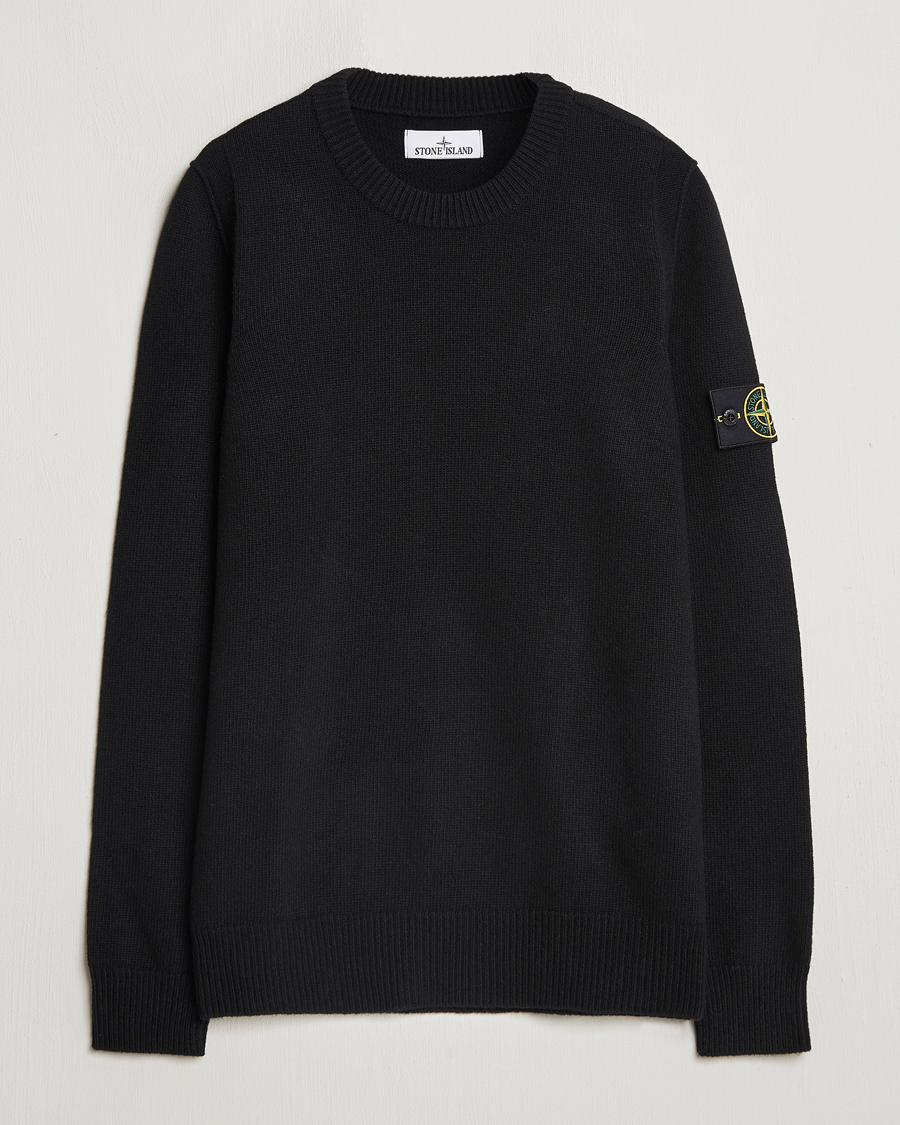 Herr | Tröjor | Stone Island | Knitted Lambwool Sweater Black