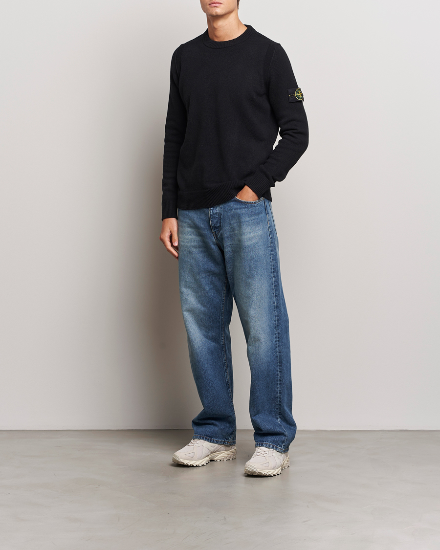 Herr | Tröjor | Stone Island | Knitted Lambwool Sweater Black