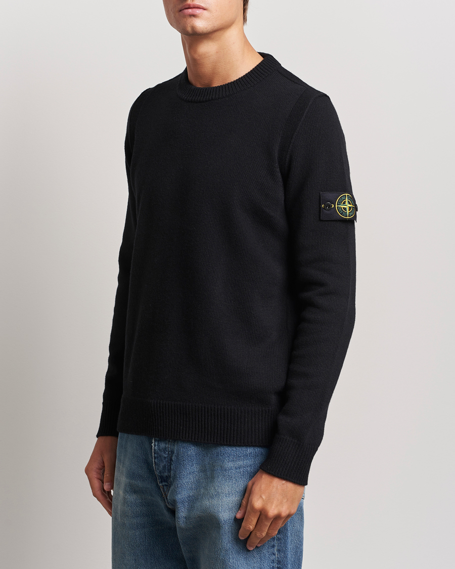 Herr | Tröjor | Stone Island | Knitted Lambwool Sweater Black