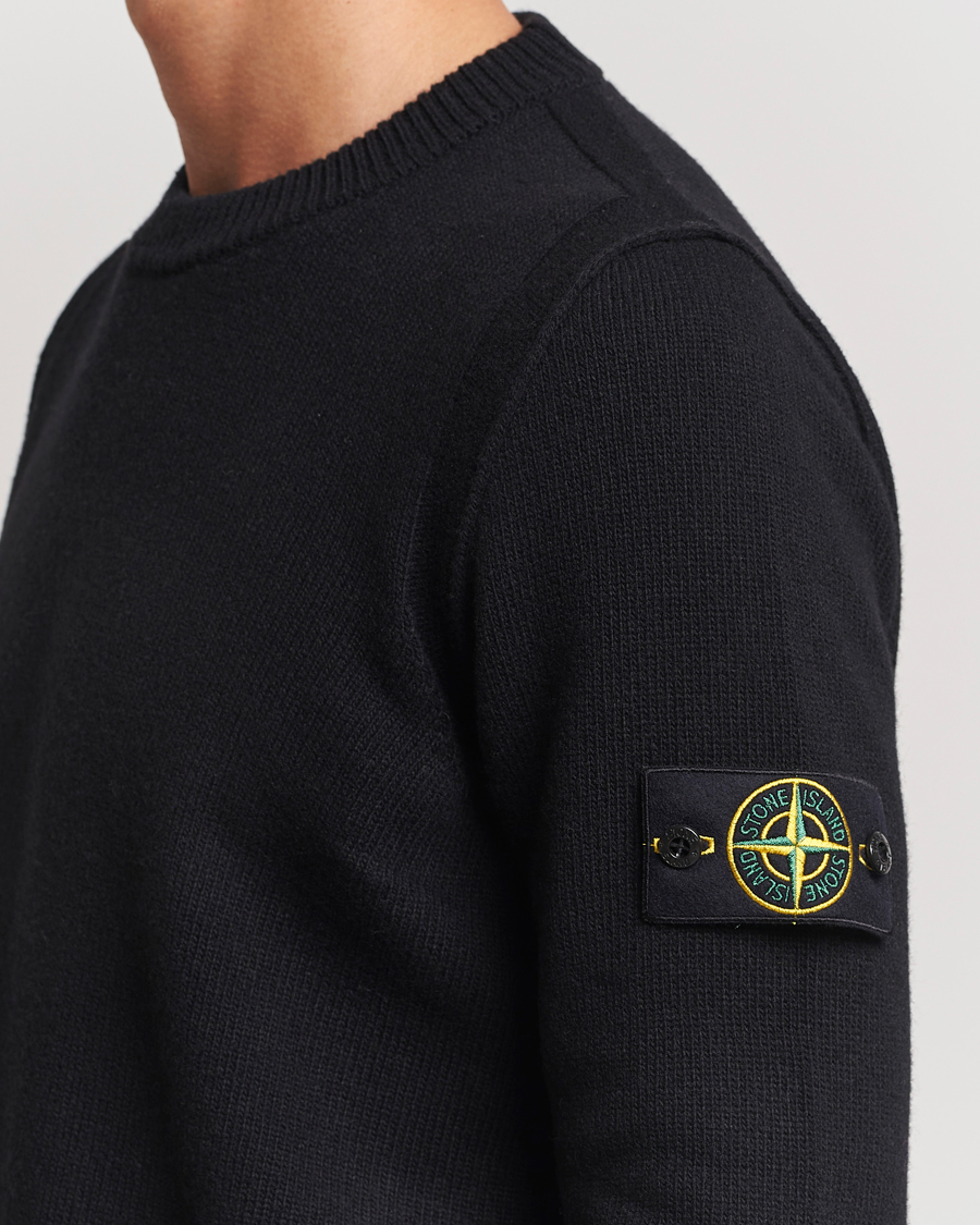 Herr | Tröjor | Stone Island | Knitted Lambwool Sweater Black