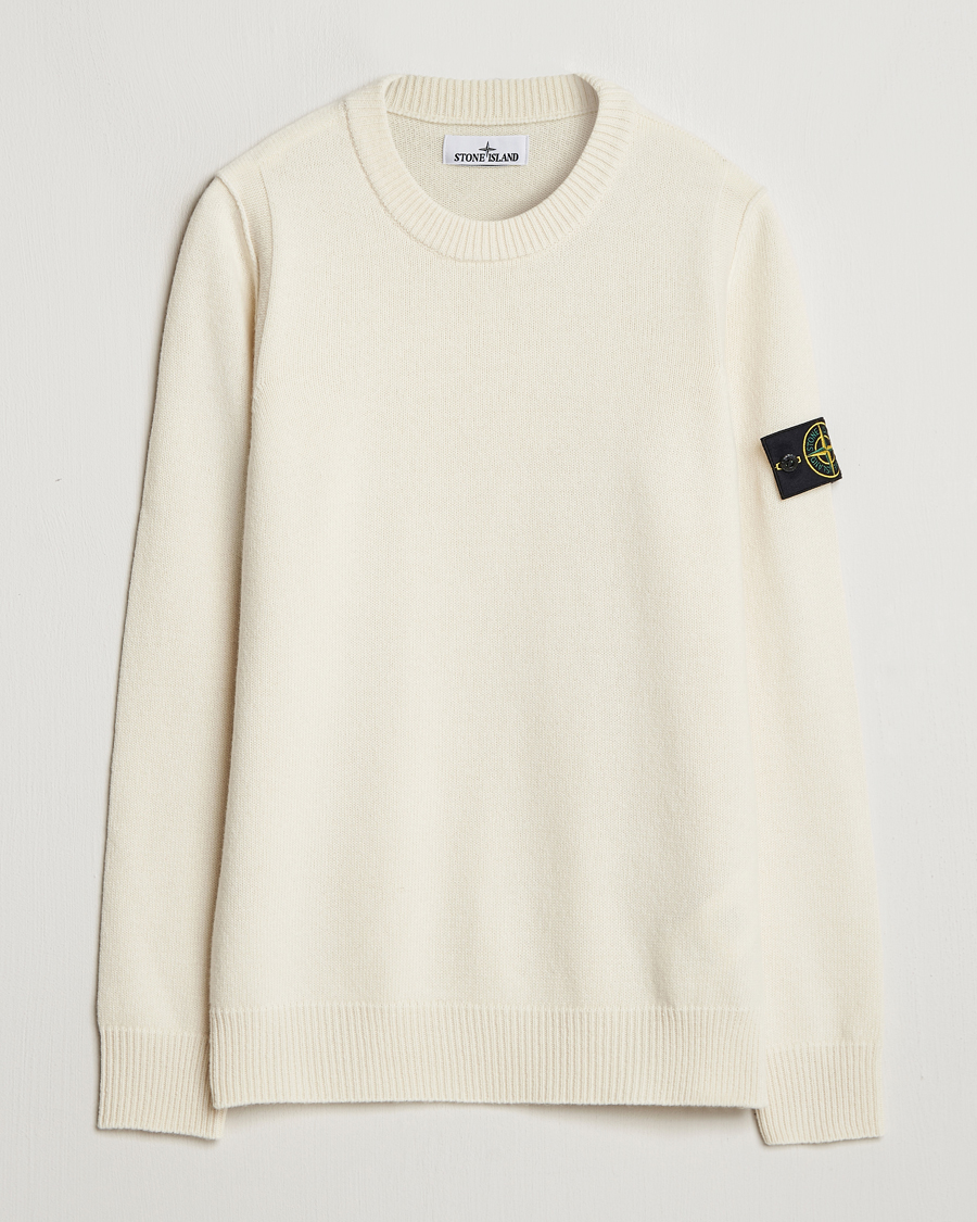 Herr | Tröjor | Stone Island | Knitted Lambwool Sweater Natural