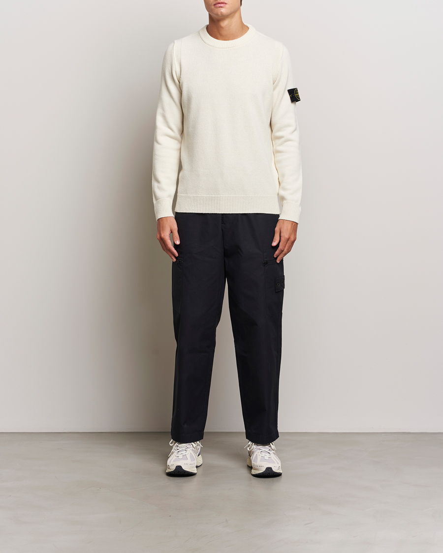 Herr | Tröjor | Stone Island | Knitted Lambwool Sweater Natural