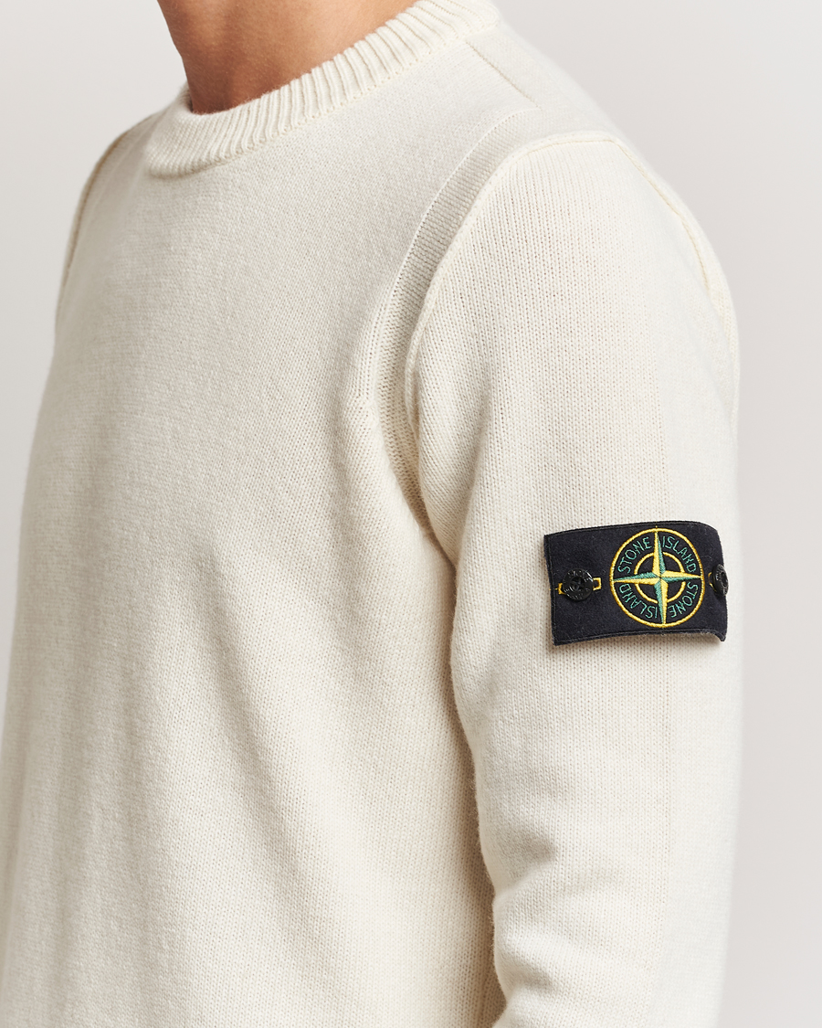 Herr | Tröjor | Stone Island | Knitted Lambwool Sweater Natural