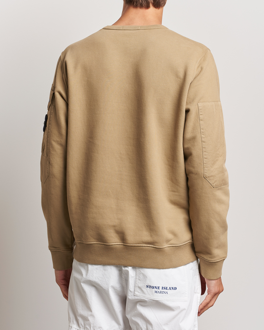 Herr | Tröjor | Stone Island | Brushed Cotton Fleece Sweatshirt Biscuit