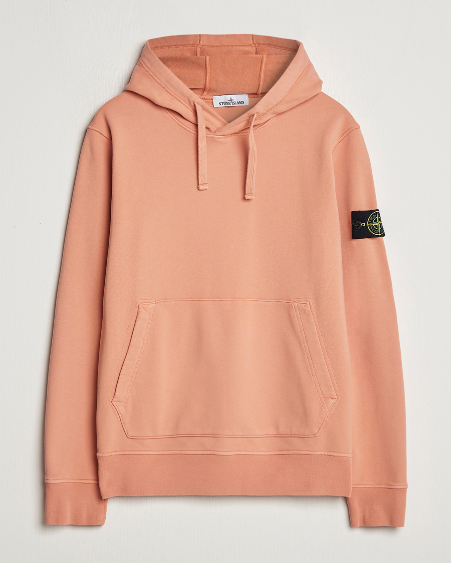 Herr | Tröjor | Stone Island | Garment Dyed Fleece Hood Orange