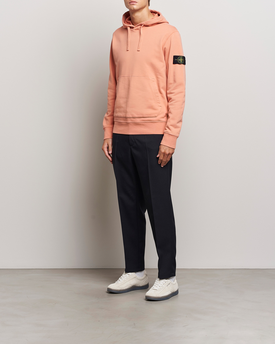 Herr | Tröjor | Stone Island | Garment Dyed Fleece Hood Orange