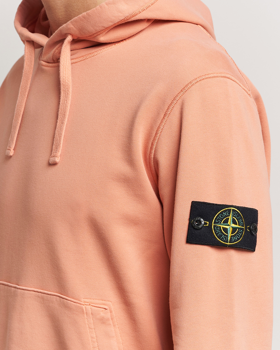 Herr | Tröjor | Stone Island | Garment Dyed Fleece Hood Orange