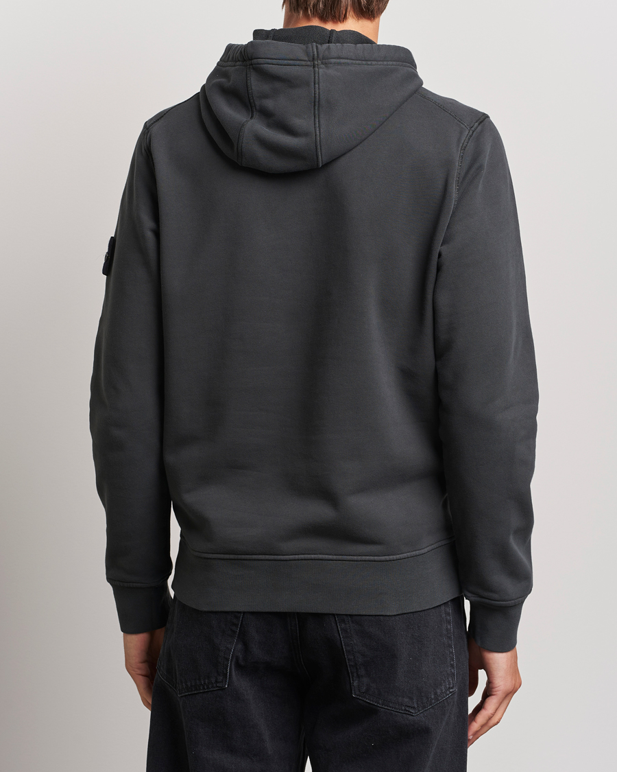 Herr | Tröjor | Stone Island | Garment Dyed Fleece Hood Lead Grey
