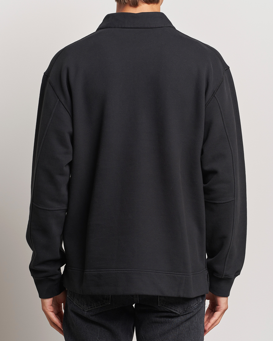 Herr | Tröjor | Stone Island | Garment Dyed Fleece Zip Polo Black
