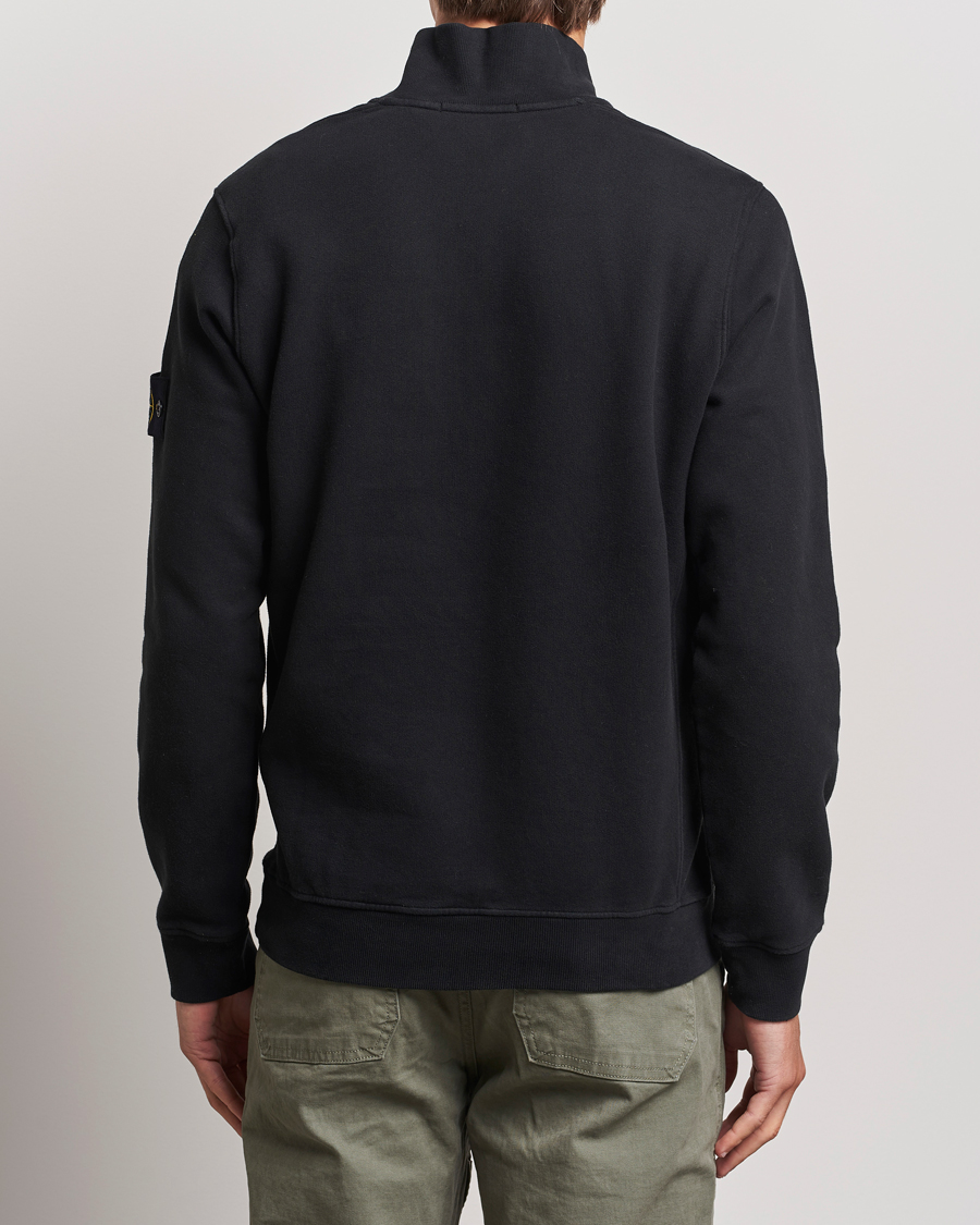 Herr | Tröjor | Stone Island | Garment Dyed Fleece Half Zip Black