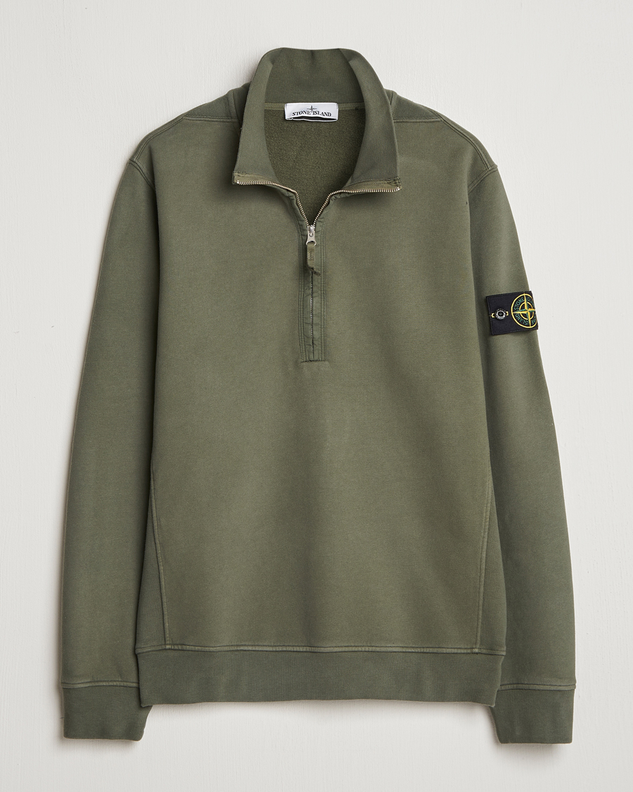 Herr | Tröjor | Stone Island | Garment Dyed Fleece Half Zip Musk