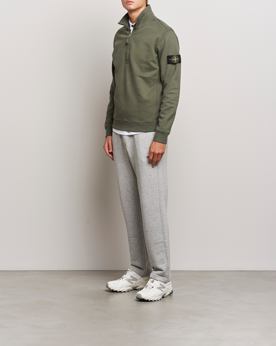Herr | Tröjor | Stone Island | Garment Dyed Fleece Half Zip Musk