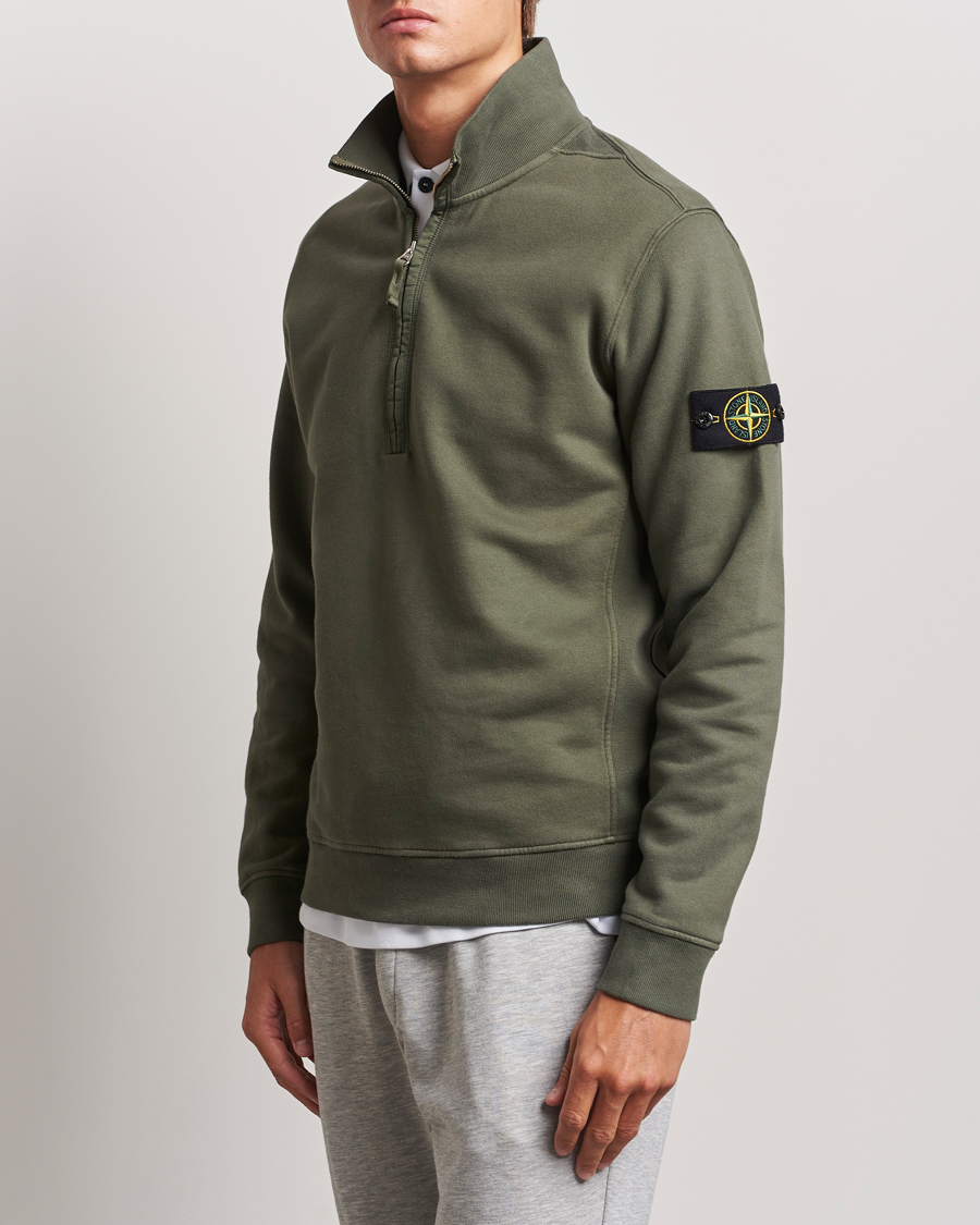 Herr | Tröjor | Stone Island | Garment Dyed Fleece Half Zip Musk