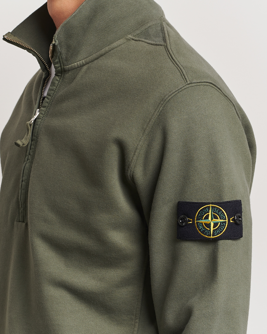 Herr | Tröjor | Stone Island | Garment Dyed Fleece Half Zip Musk