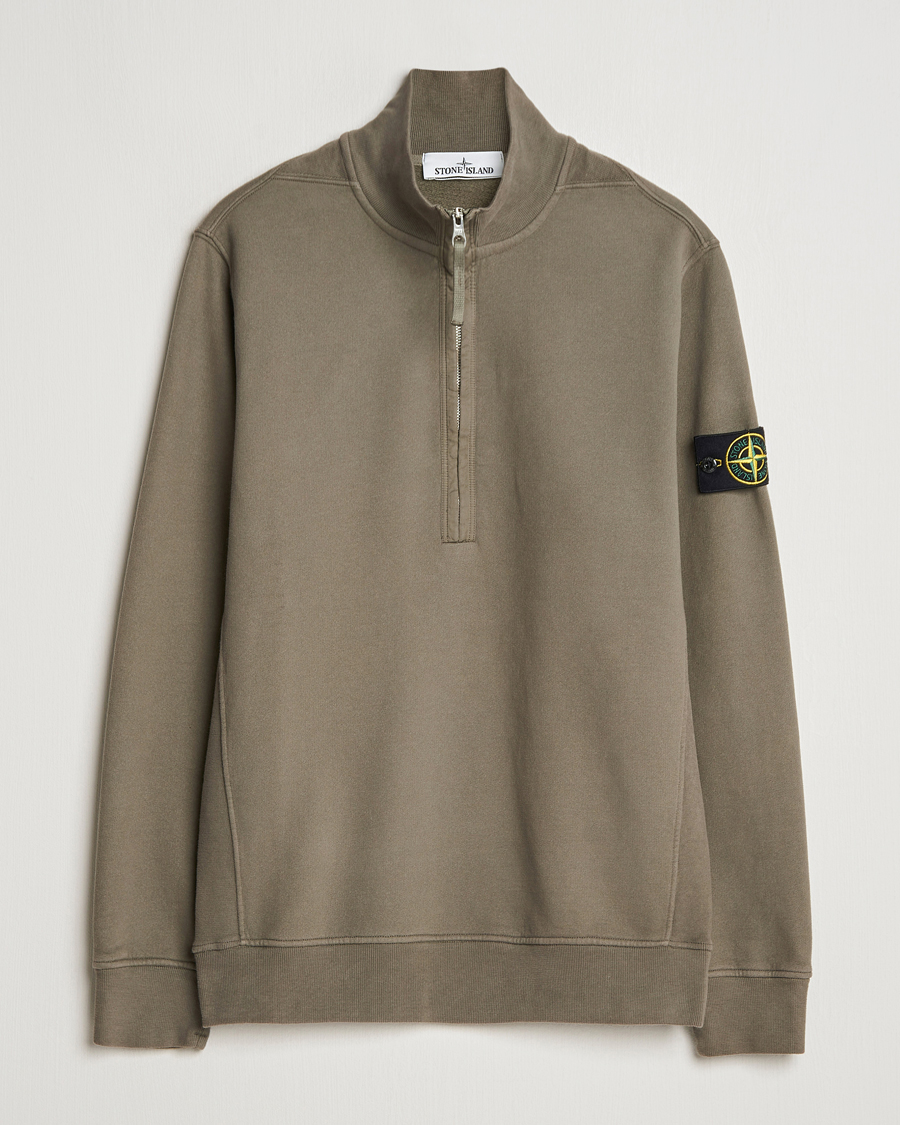 Herr | Tröjor | Stone Island | Garment Dyed Fleece Half Zip Walnut