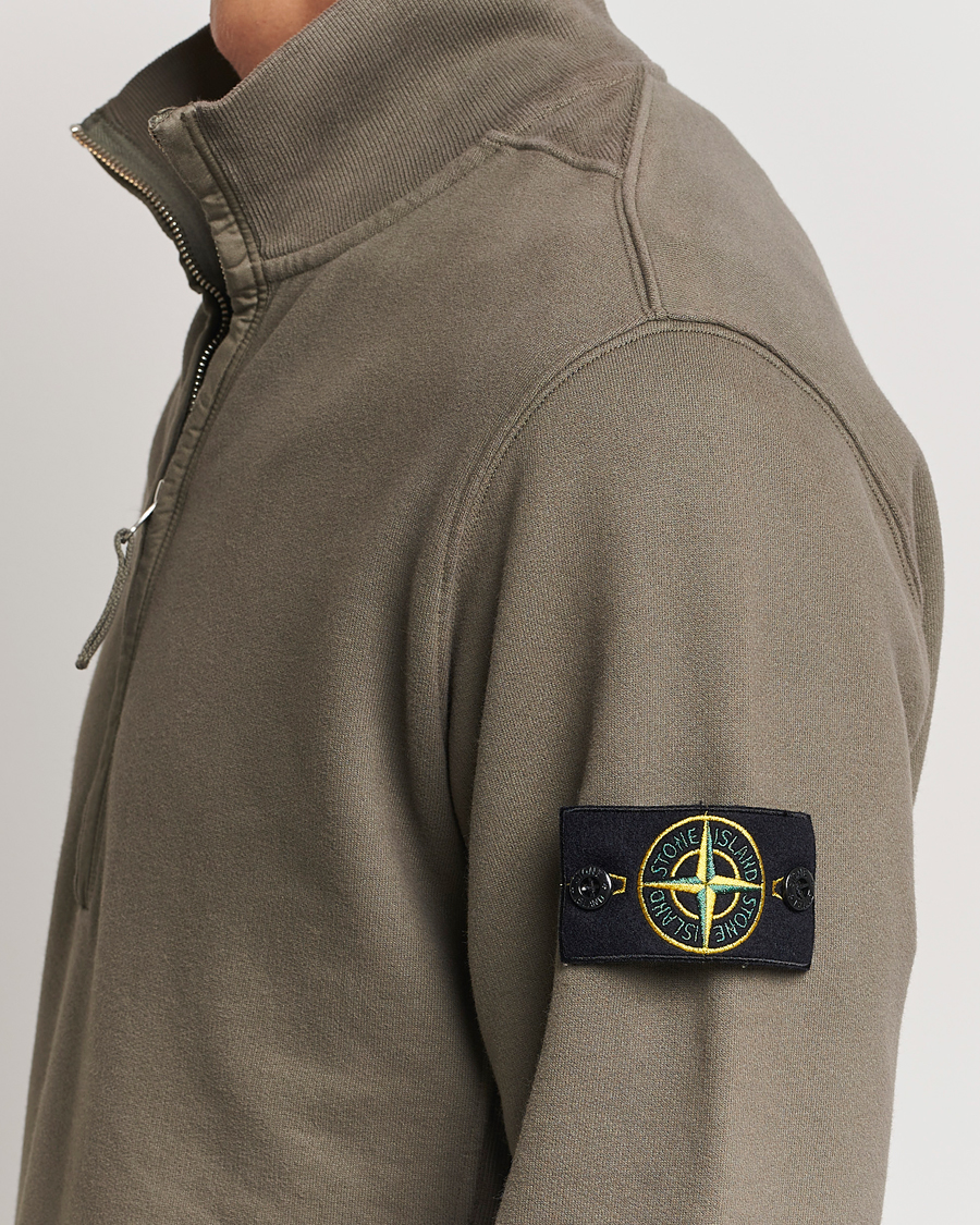 Herr | Tröjor | Stone Island | Garment Dyed Fleece Half Zip Walnut