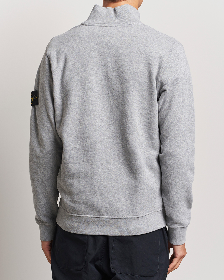Herr | Tröjor | Stone Island | Garment Dyed Fleece Half Zip Melange Grey