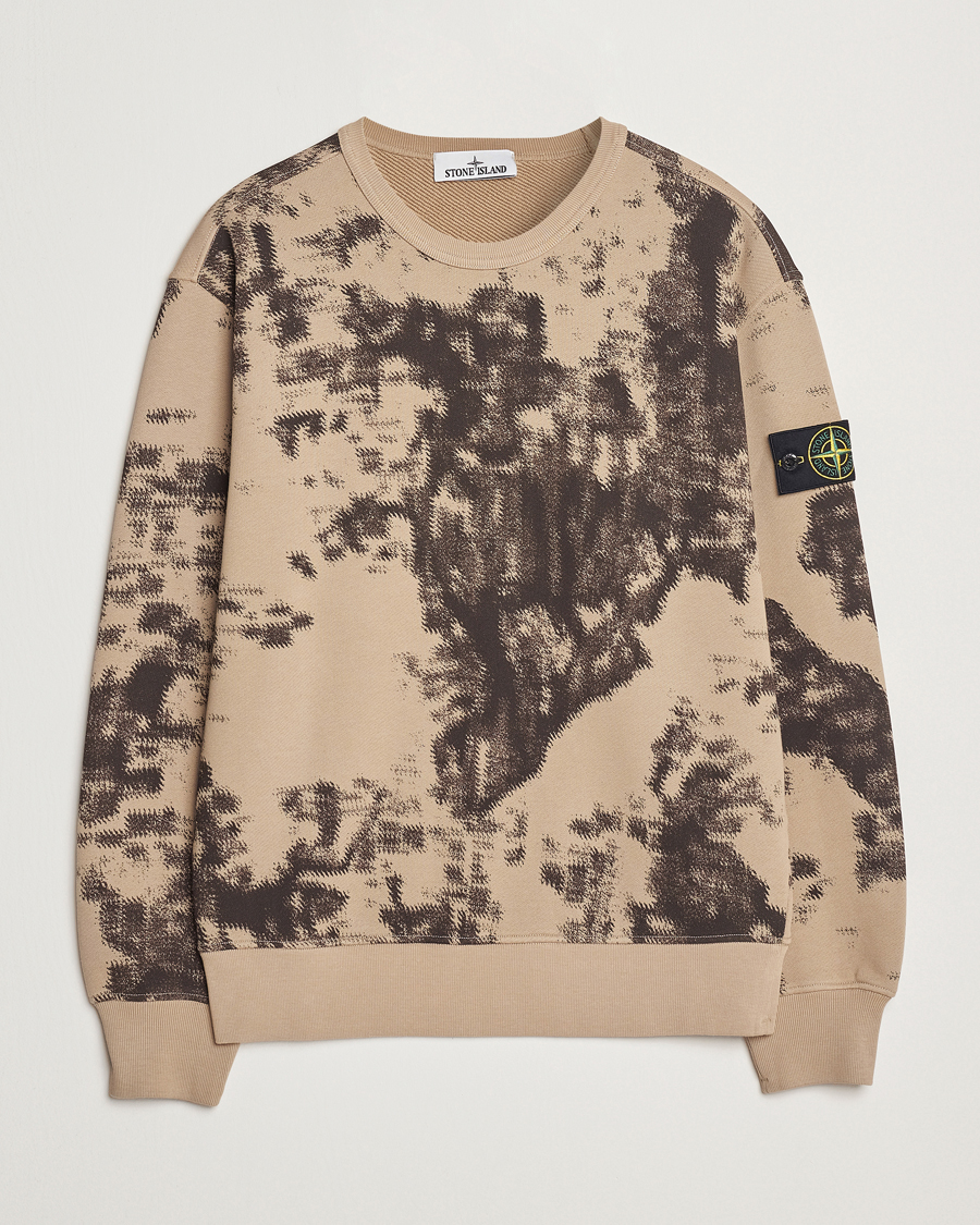 Herr | Tröjor | Stone Island | Garment Dyed Fleece Camo Sweatshirt Dove Grey