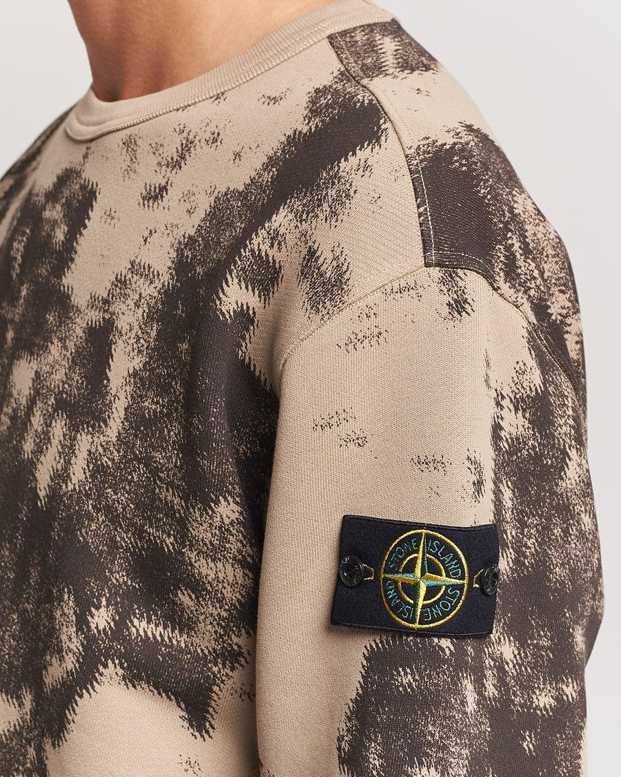 Herr | Tröjor | Stone Island | Garment Dyed Fleece Camo Sweatshirt Dove Grey