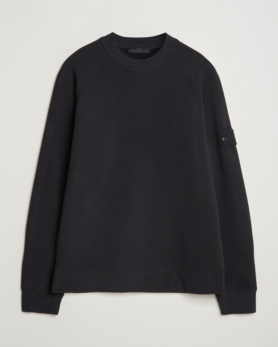 Herr | Tröjor | Stone Island | Ghost Organic Cotton Fleece Sweatshirt Black