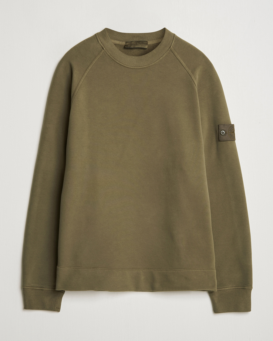 Herr | Tröjor | Stone Island | Ghost Organic Cotton Fleece Sweatshirt Military Green