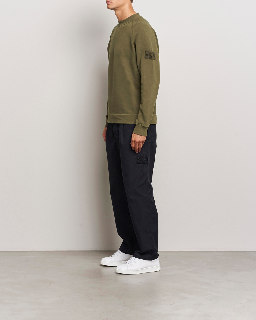 Herr | Tröjor | Stone Island | Ghost Organic Cotton Fleece Sweatshirt Military Green