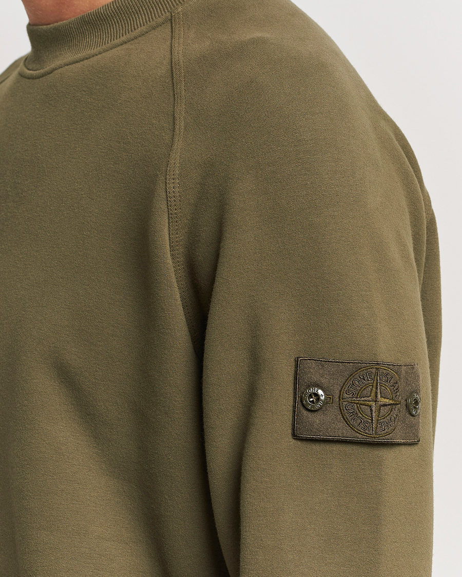 Herr | Tröjor | Stone Island | Ghost Organic Cotton Fleece Sweatshirt Military Green