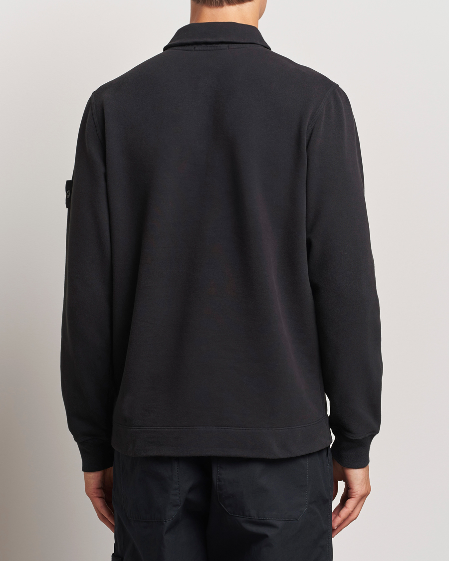 Herr | Tröjor | Stone Island | Ghost Organic Cotton Fleece Polo Sweatshirt Black