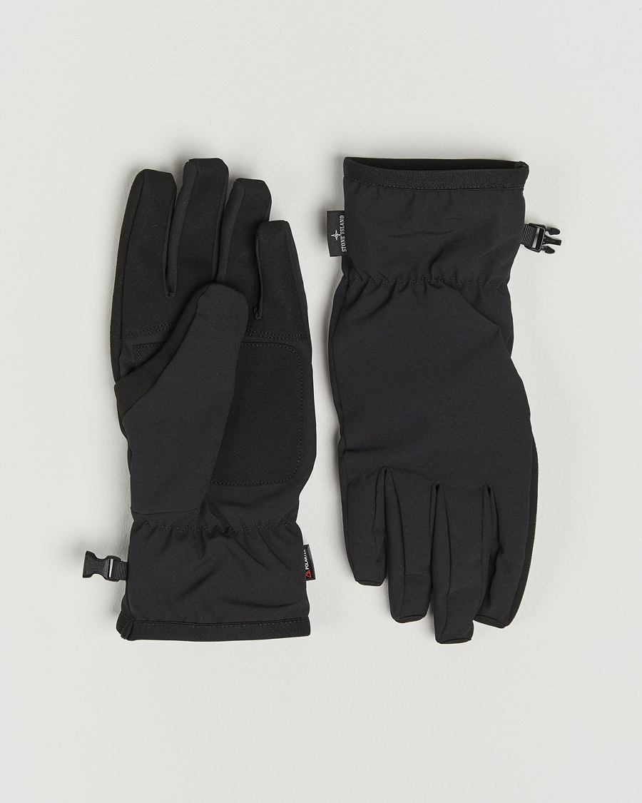 Herr | Stone Island Soft Shell-R_e Recycled Gloves Black | Stone Island | Soft Shell-R_e Recycled Gloves Black