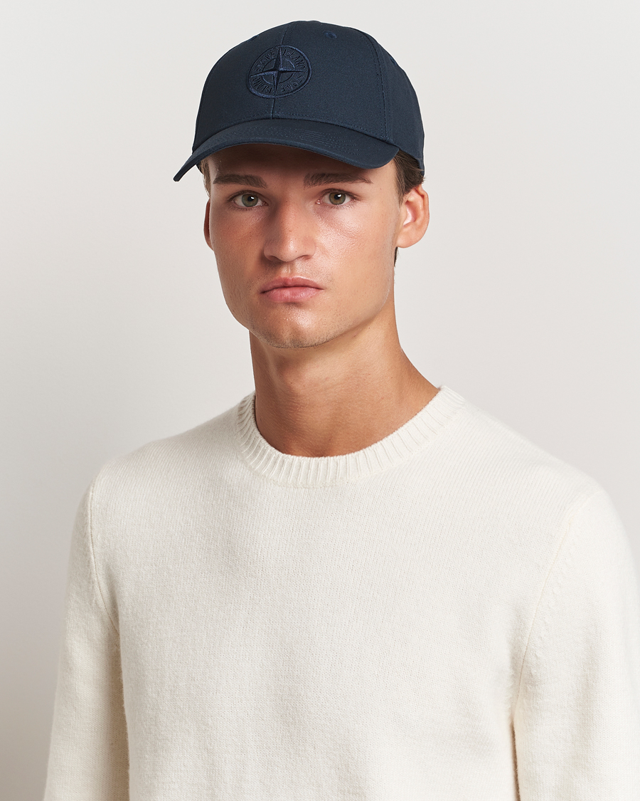 Herr | Stone Island Cotton Rep Logo Cap Navy Blue | Stone Island | Cotton Rep Logo Cap Navy Blue