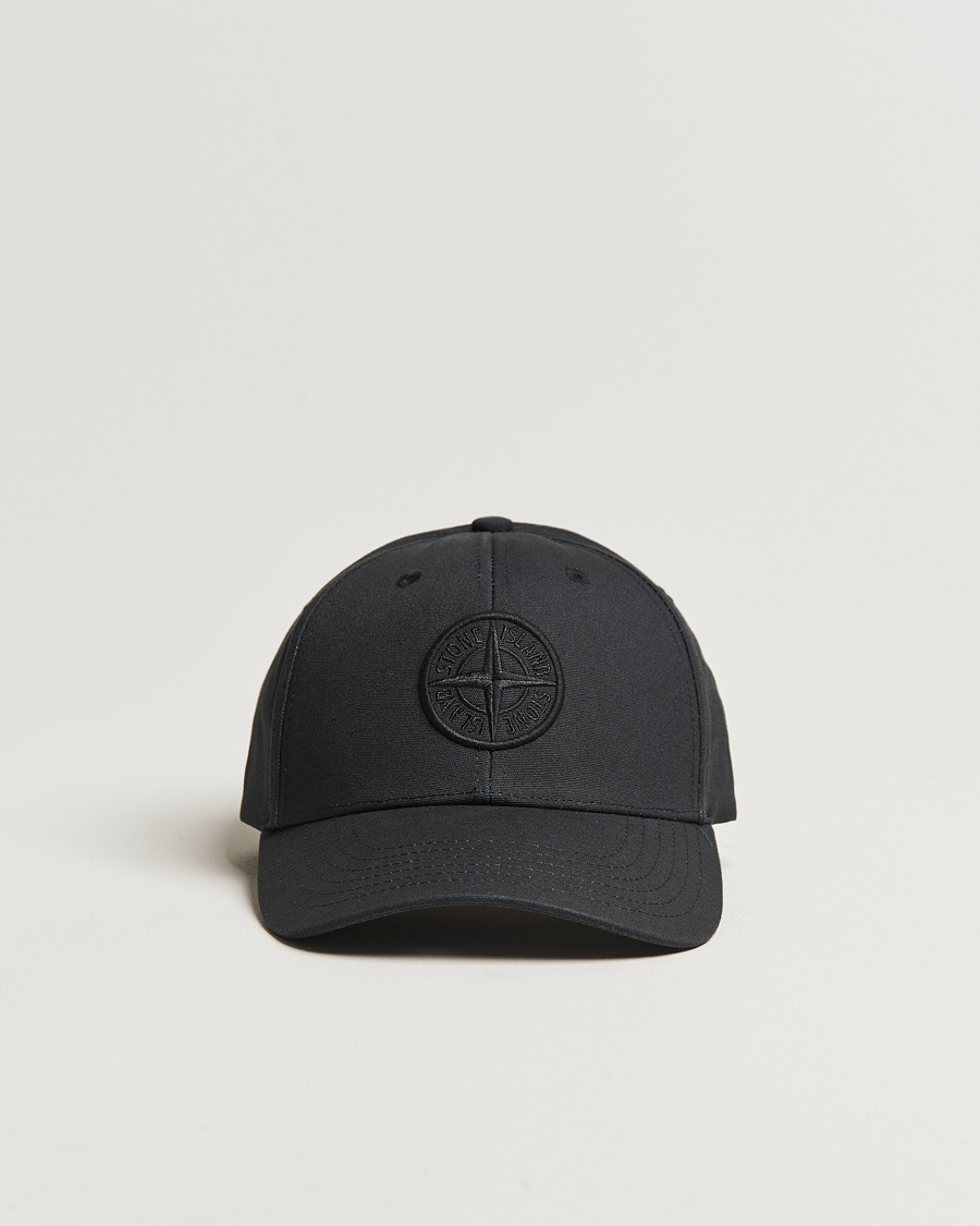 Herr | Stone Island Cotton Rep Logo Cap Black | Stone Island | Cotton Rep Logo Cap Black