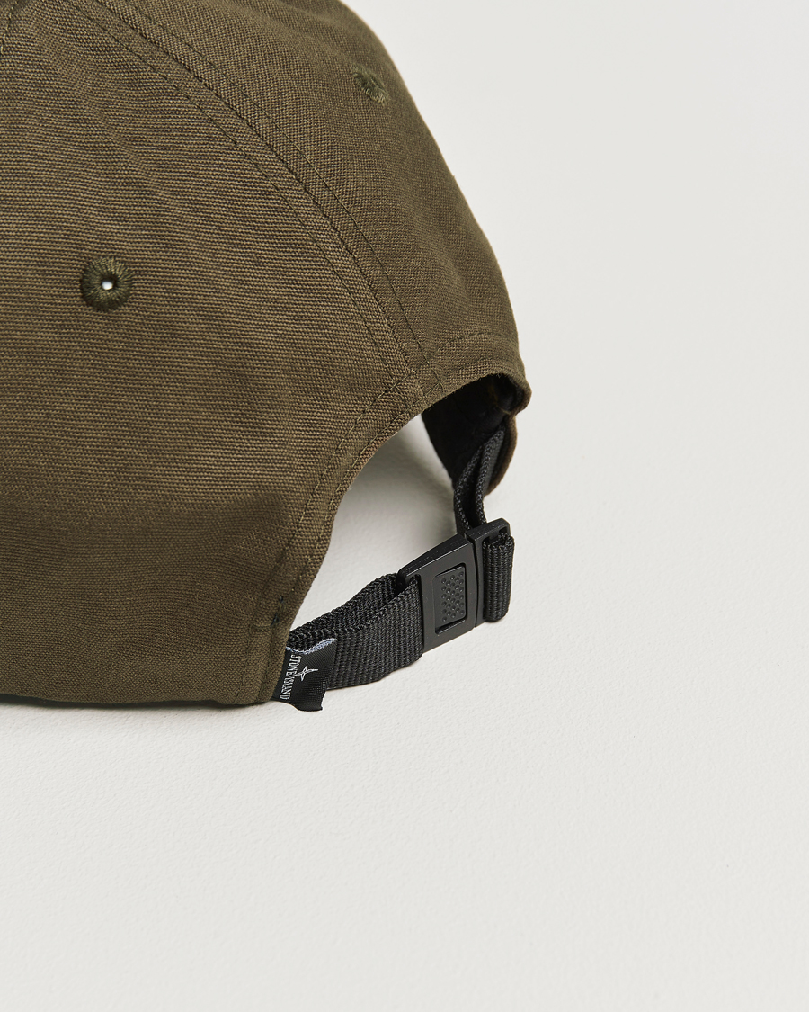 Herr | Stone Island Cotton Rep Logo Cap Military Green | Stone Island | Cotton Rep Logo Cap Military Green