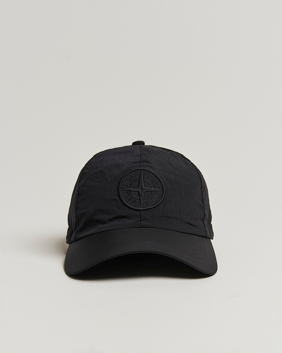 Herr | Stone Island Nylon Metal Logo Cap Black | Stone Island | Nylon Metal Logo Cap Black