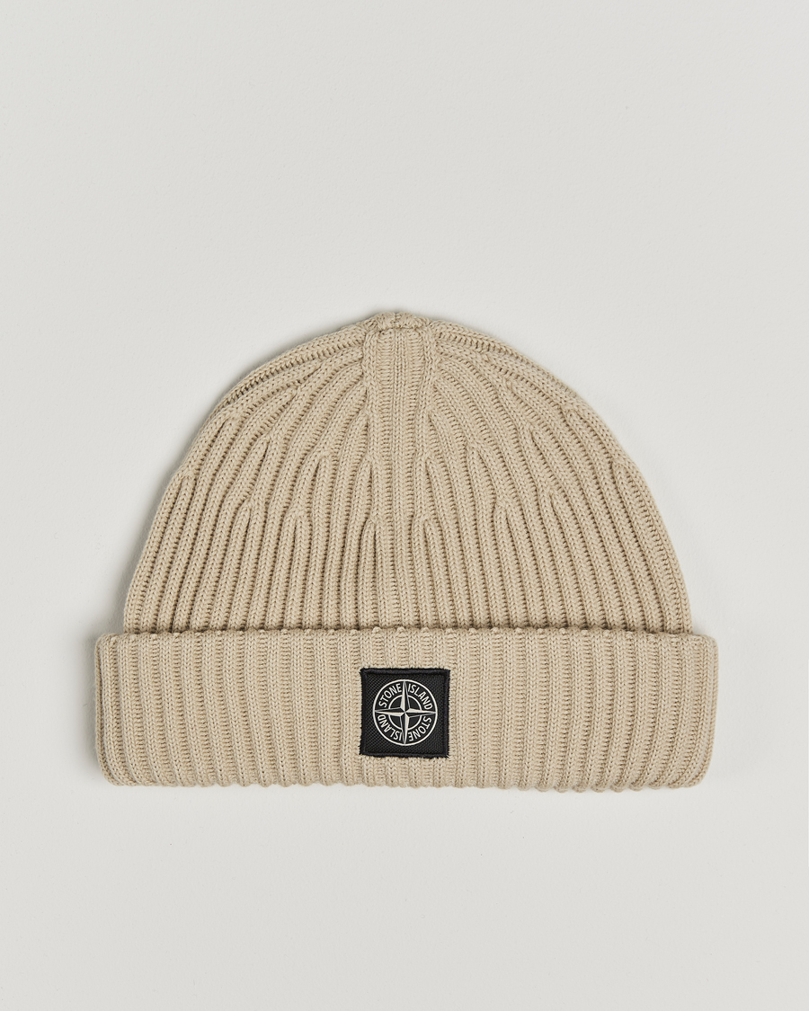 Herr | Stone Island Full Rib Wool Beanie Plaster | Stone Island | Full Rib Wool Beanie Plaster