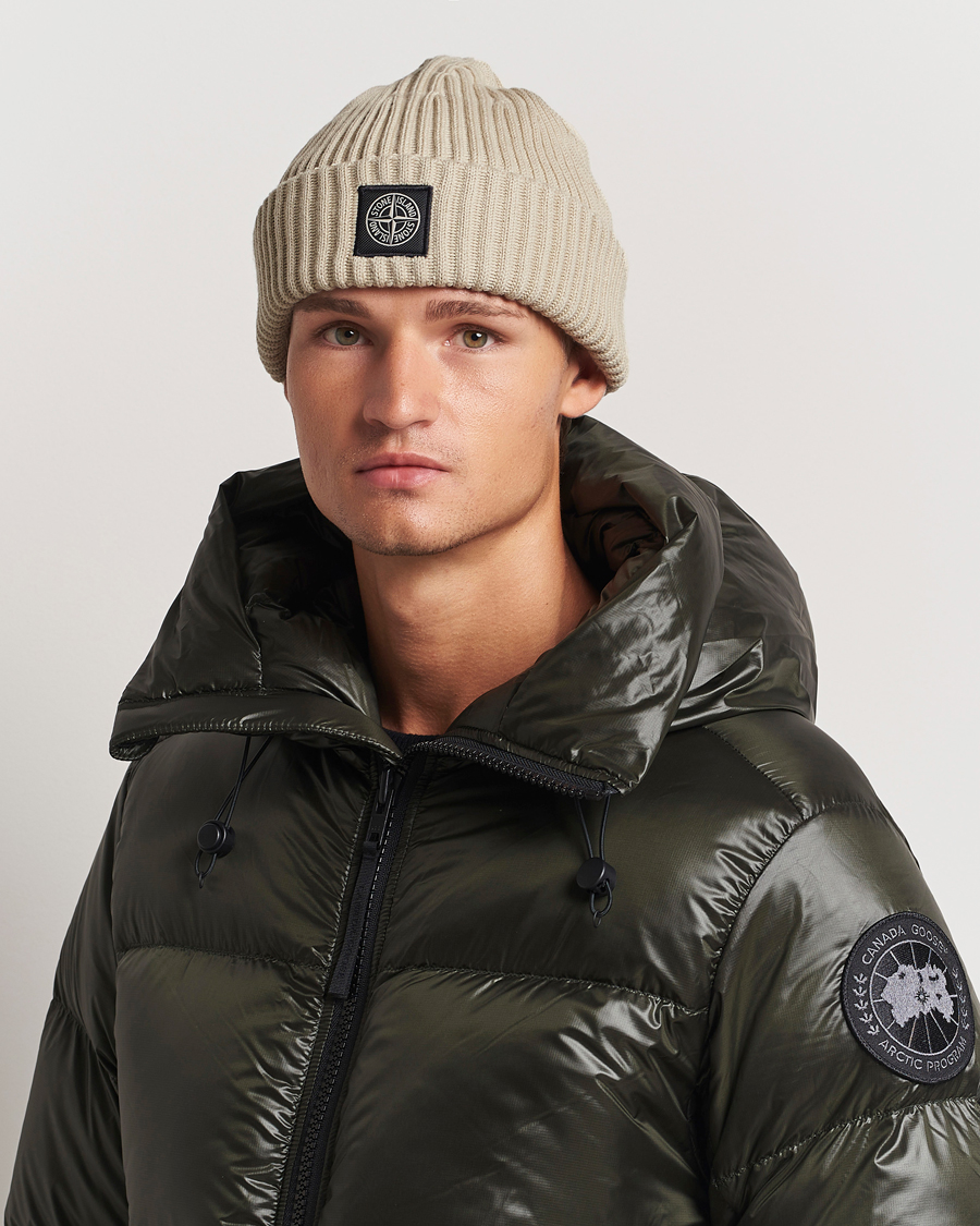 Herr | Stone Island Full Rib Wool Beanie Plaster | Stone Island | Full Rib Wool Beanie Plaster