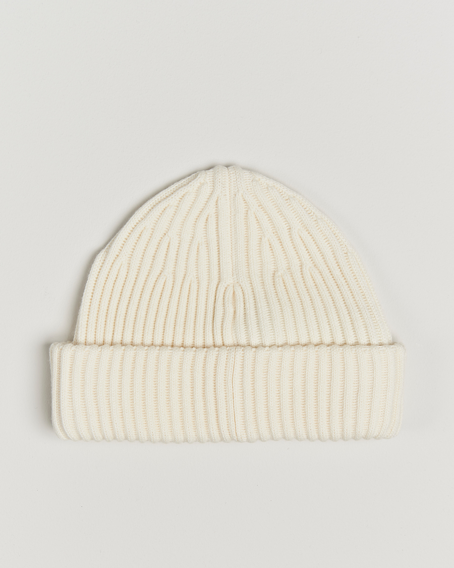 Herr | Stone Island Full Rib Wool Beanie Natural | Stone Island | Full Rib Wool Beanie Natural