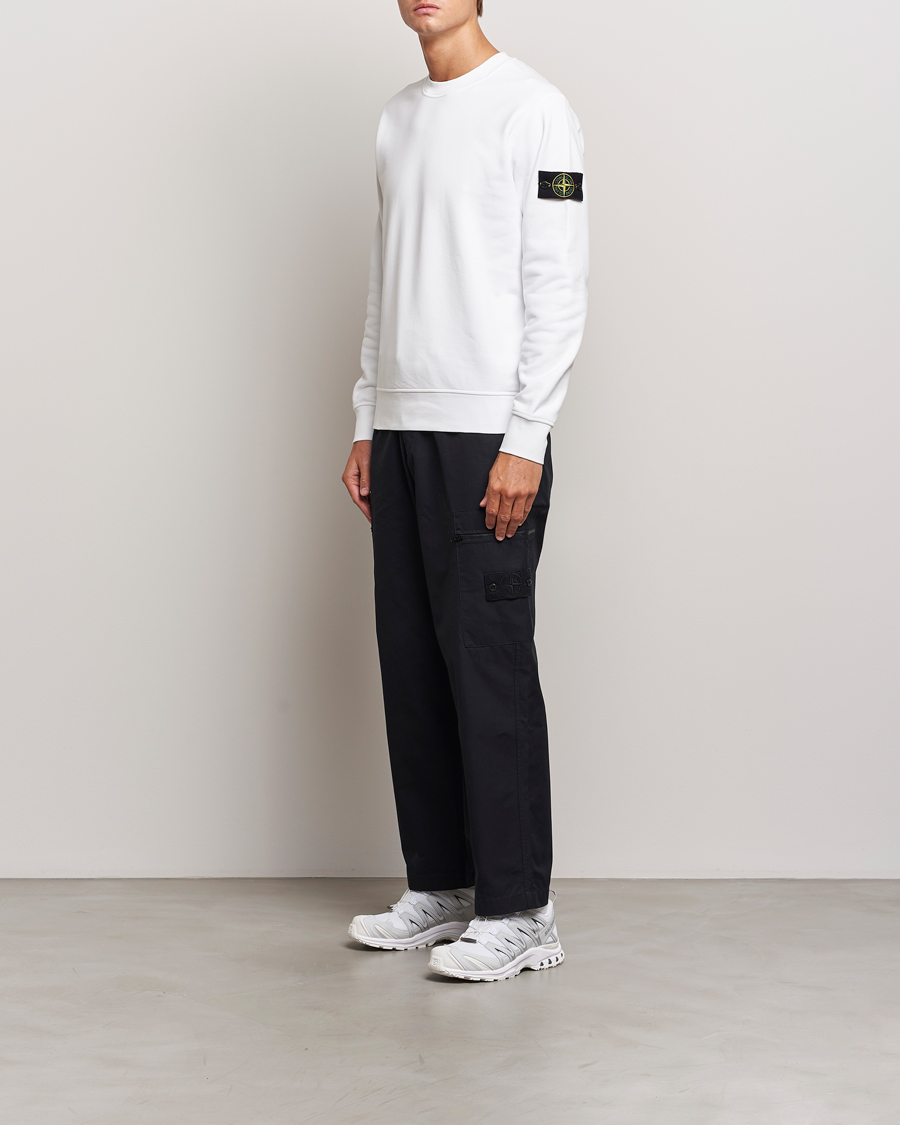 Herr | Tröjor | Stone Island | Garment Dyed Fleece Sweatshirt White