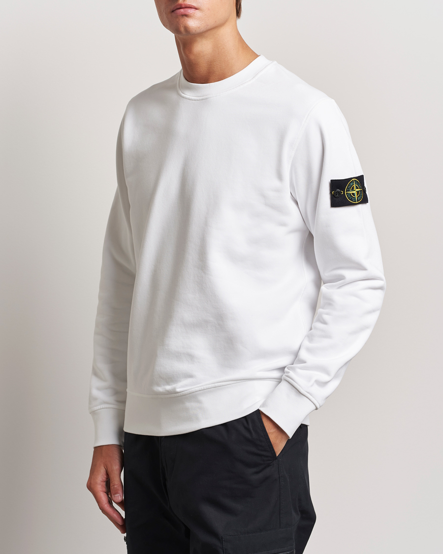 Herr | Tröjor | Stone Island | Garment Dyed Fleece Sweatshirt White
