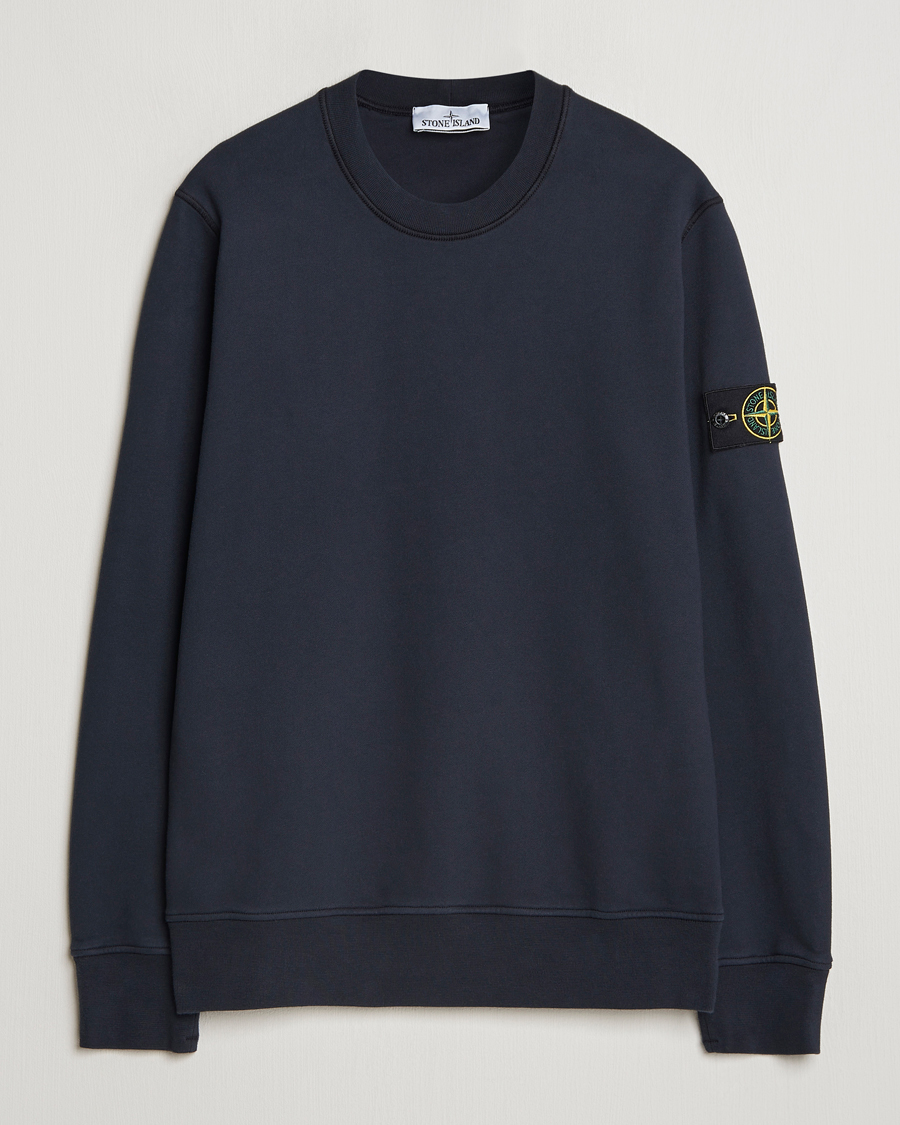 Herr | Tröjor | Stone Island | Garment Dyed Fleece Sweatshirt Navy Blue
