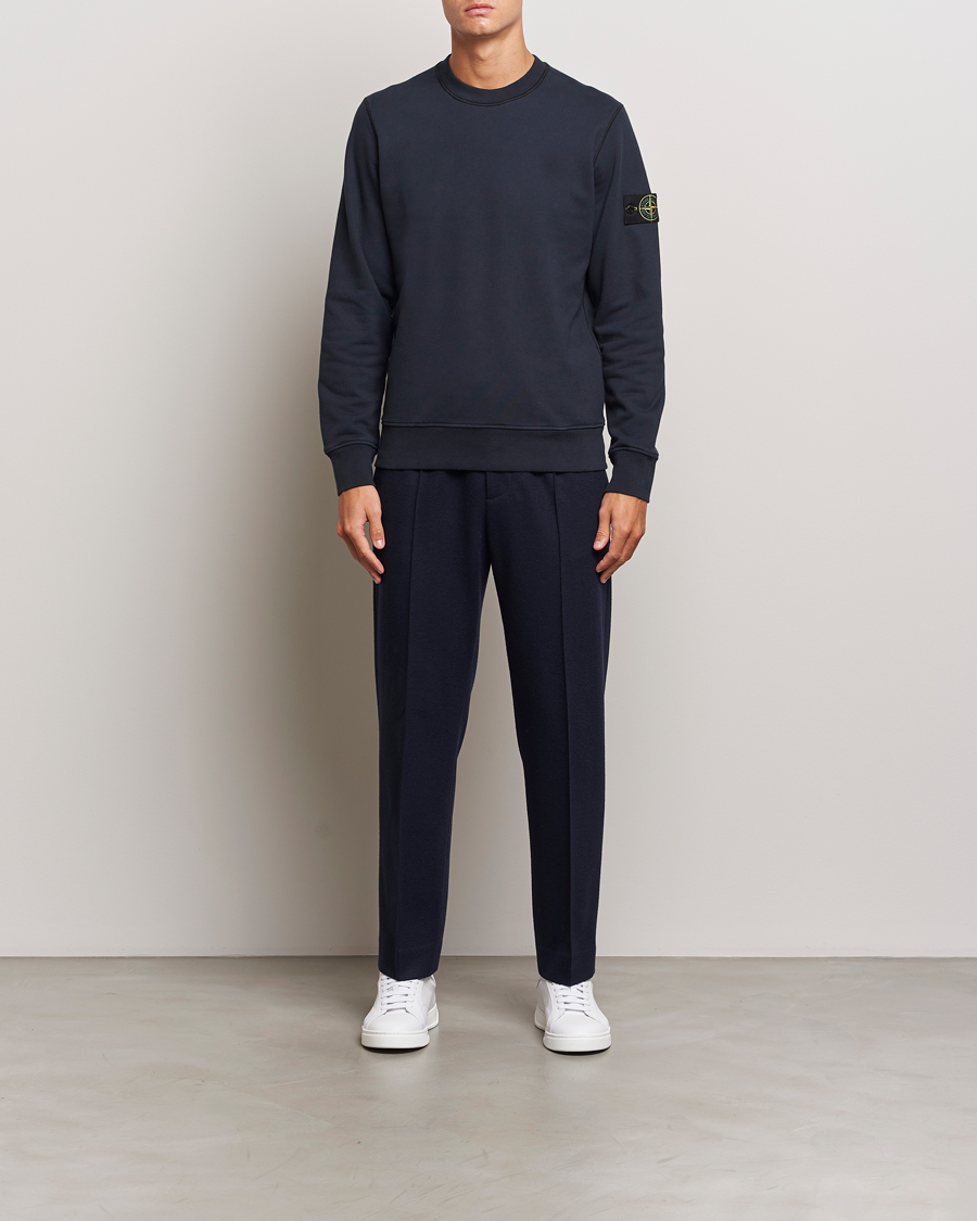 Herr | Tröjor | Stone Island | Garment Dyed Fleece Sweatshirt Navy Blue