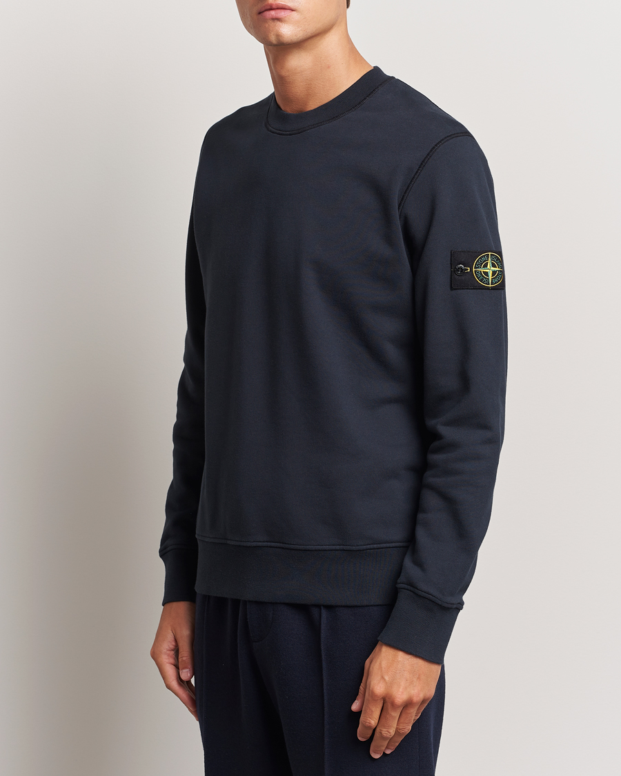 Herr | Tröjor | Stone Island | Garment Dyed Fleece Sweatshirt Navy Blue