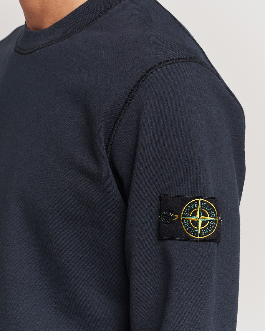Herr | Tröjor | Stone Island | Garment Dyed Fleece Sweatshirt Navy Blue