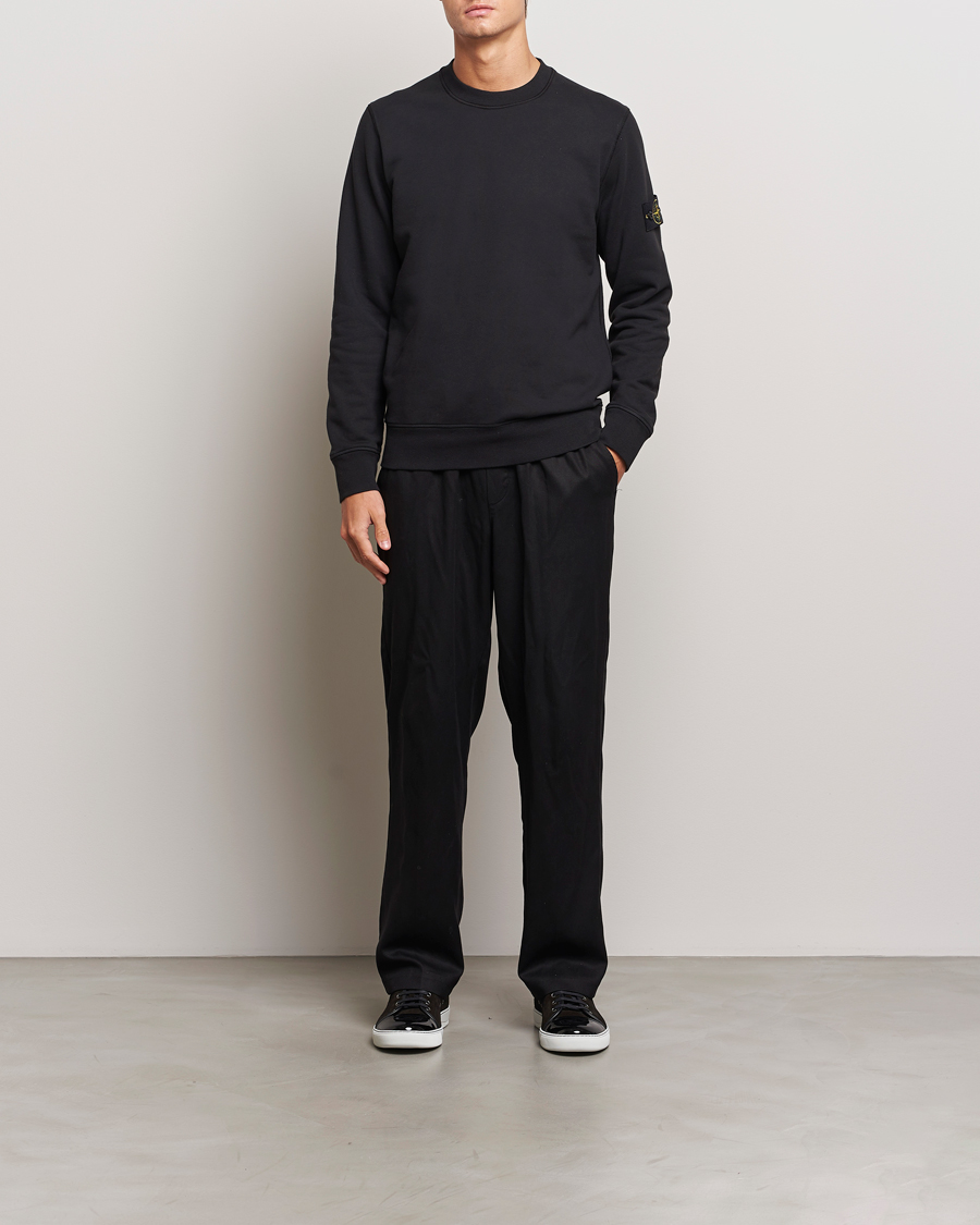 Herr | Tröjor | Stone Island | Garment Dyed Fleece Sweatshirt Black